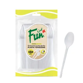 Fun Everyday Disposable Plastic White Teaspoon Set, 5 inch, Pack of 100