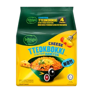 Bibigo Cheese Tteokbokki Stir-Fried Ramen Noodles, 4x122g