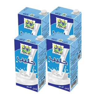 أول حليب كامل الدسم 1 لتر x 4 قطع