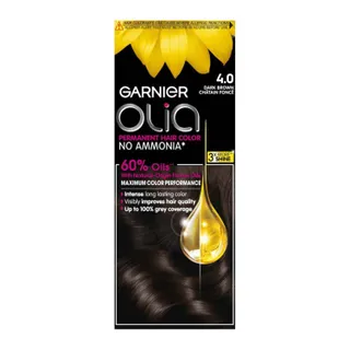 Garnier Olia Ammonia Free, Permanent Hair Coloration at Home with Natural Origin Flower Oils, Dark Brown
