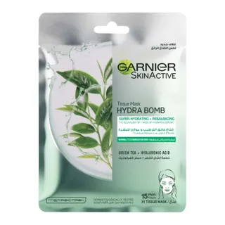 Garnier Hydra Bomb Green Tea Super-Hydrating & Rebalancing Tissue Mask for Normal to Combination Skin