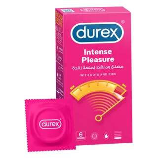 Durex Intense Pleasure Condoms, 6 Pieces