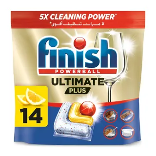 Finish Ultimate Lemon Sparkle Scent Plus Dishwasher Tablets, 14 Tablets