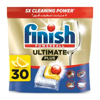 Finish Ultimate Lemon Sparkle Scent Plus Dishwasher Tablets, 30 Tablets