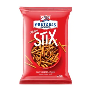 Snips Salted Oven Baked Mini Pretzel Sticks, 270g