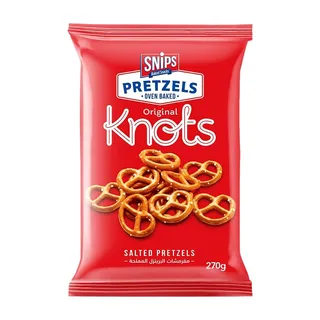 Snips Salted Oven Baked Pretzel Knots, 270g