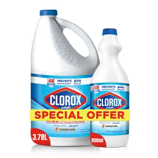 Clorox Regular Liquid Bleach, 3.78L + 950ml
