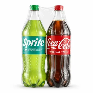 Coca Cola Regular Soft Drink, 1.5L + Sprite Lemon & Mint Soft Drink, 1.49L