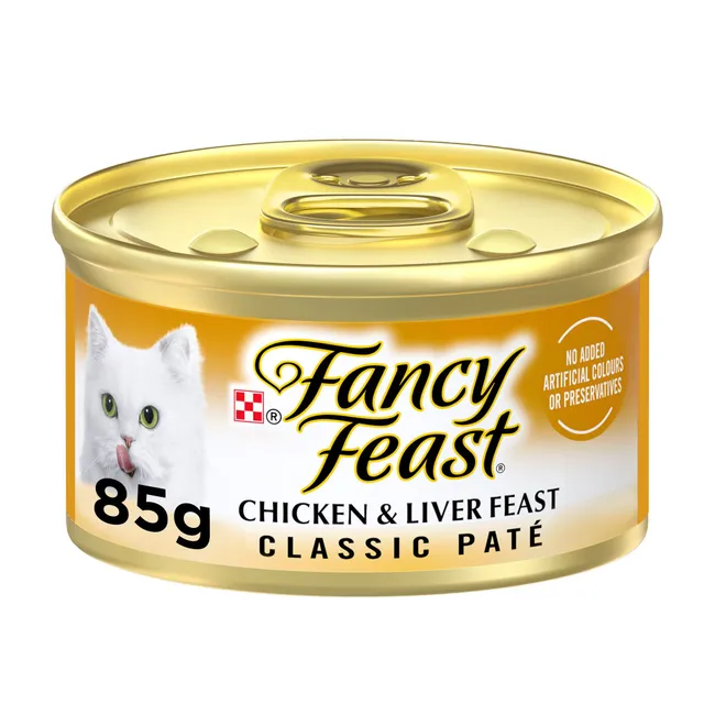 Purina Fancy Feast Classic Pate Chicken & Liver Feast Gourmet Cat Food Can, 85g