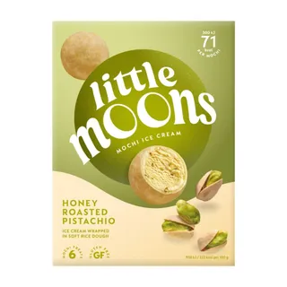Little Moons Honey Roasted Pistachio Mochi Ice Cream , 6 Pieces