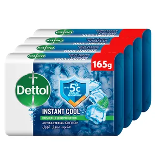 Dettol Cool Menthol & Eucalyptus Scent Bar Soap, 4x165g