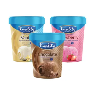 Kwality Assorted Ice Cream, 3x500ml