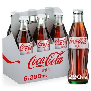 Coca-Cola Light Carbonated Soft Drink Glass Bottle, 6x290ml