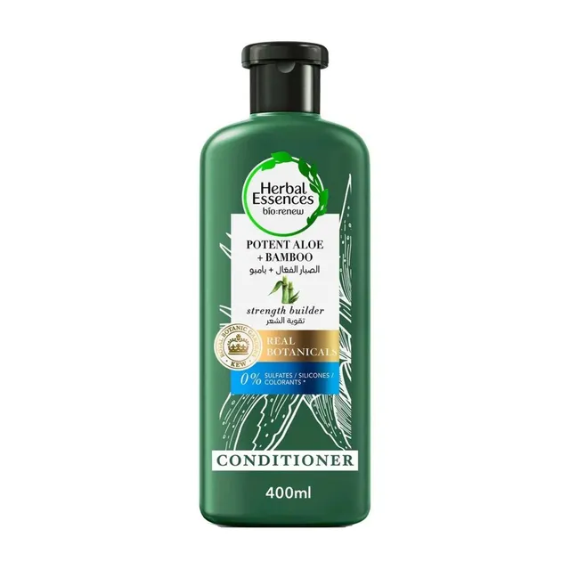 Herbal Essences Sulfate Free Potent Aloe + Bamboo Strength Builder Conditioner, 400ml