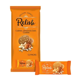 ريليش كاجو ولوز وشوفان بسكويت، 12x42g