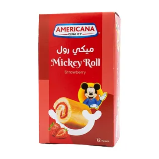 Americana Mickey Strawberry Mini Cake Roll, 12x25g