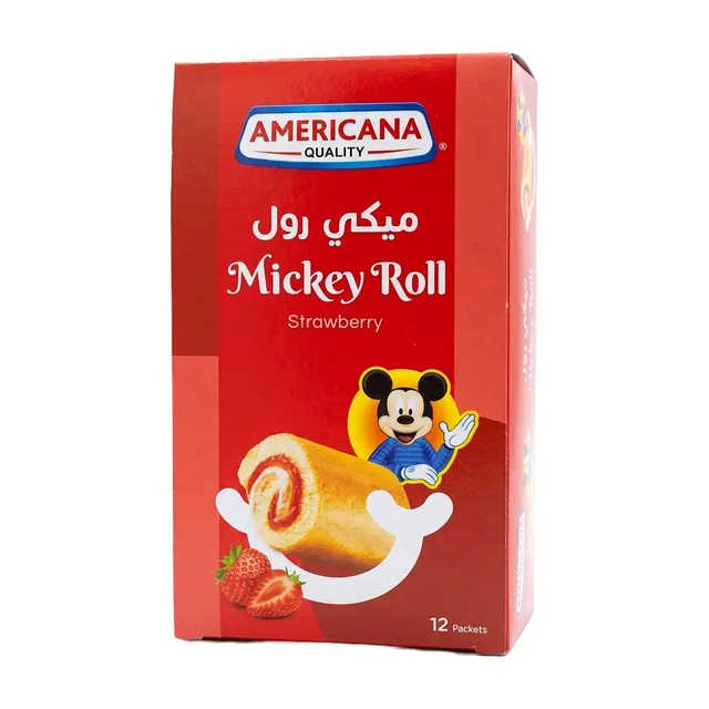Americana Mickey Strawberry Mini Cake Roll, 12x25g