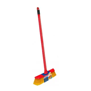 Vileda Red & Yellow Outdoor Floor Broom with Stick, 1 Piece