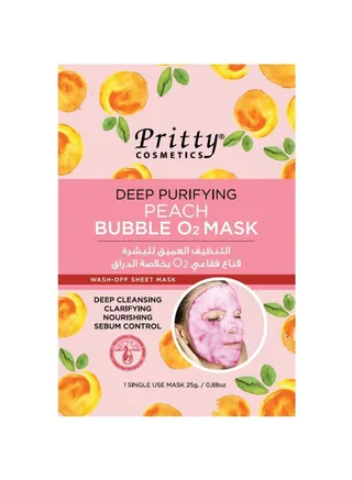 Pritty Korean Deep Purifying Peach Bubble O2 Mask