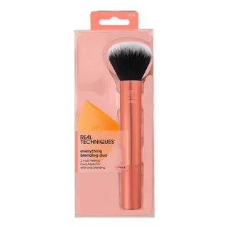 Real Techniques Everything Blending Duo Make Up Brush & Sponge Set, 2 Pcs