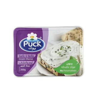 Puck Cream Cheese with Garlic & Herbs Tub, 200g