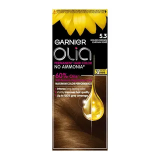 Garnier Olia Permanent Hair Color with Natural Flower Oils Golden Brown 5.3, 1 Pack