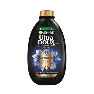 Garnier Ultra Doux Purifying & Shining Shampoo with Black Charcoal Extract & Nigella Seed Oil for Sensitive Scalp & Dull Hair, 200ml