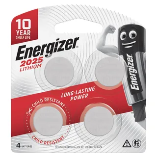 Energizer 2025 3V Lithium Batteries, 4 Pieces