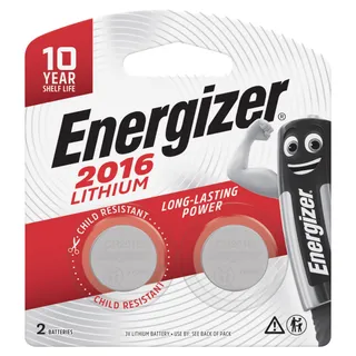 Energizer 2016 3V Lithium Batteries, 2 Pieces