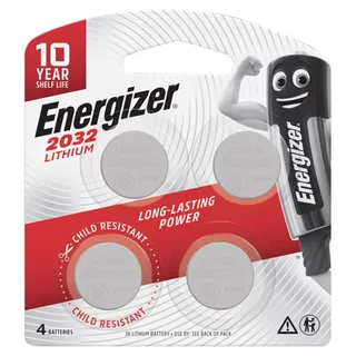 Energizer Lithium Coin Batteries 2032 3V, 4 Pack