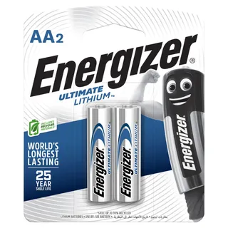 Energizer AA Ultimate Lithium Batteries, 2 Pieces