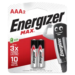 إنرجايزر ماكس AAA 2 بطارية ألكالاين 1.5V 2 قطع
