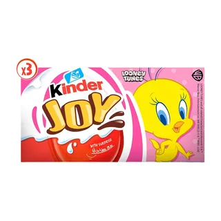 Kinder Joy Cocoa & Milk Cream Egg with Toy Multipack for Girls, 3 Individual Eggs, 60g