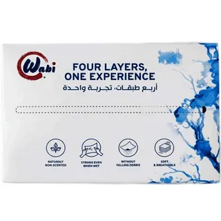 Wabi Premium Facial Tissues 4 Ply, 8x300 Sheets