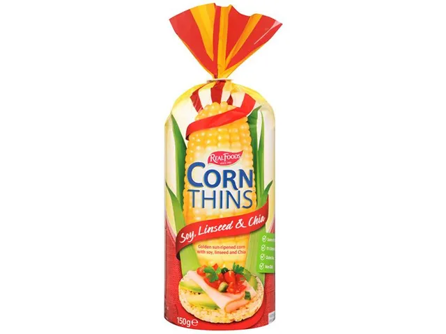 Real Foods Soy, Linseed & Chia Corn Thins, 150g