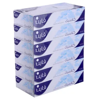 Fine Classic Facial Tissues 2 Ply 6 pcs x 100 Sheets