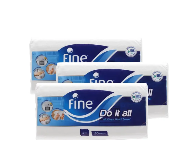 Fine Interfold Hand Towels, 3x150 Sheets
