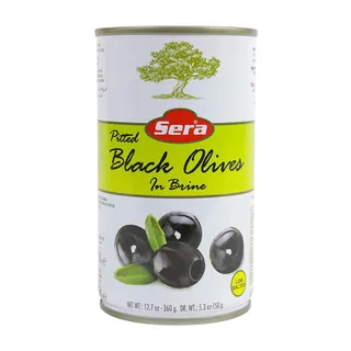 Sera Black Olives Pitted Tin 360g