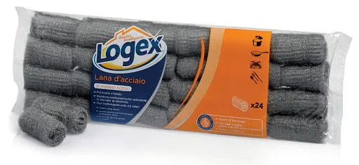 Logex Steel Wool Rolls 24 pcs
