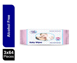 Cool & Cool Water Wipes 64's Pack of 3