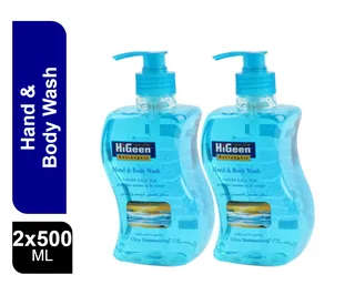 Hi-Geen Assorted Hand & Body Wash 500 ml x 2 Pcs 30% Off