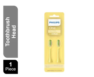 Philips One Yellow Soft Medium Toothbrush Replacement Heads, 2 Pieces