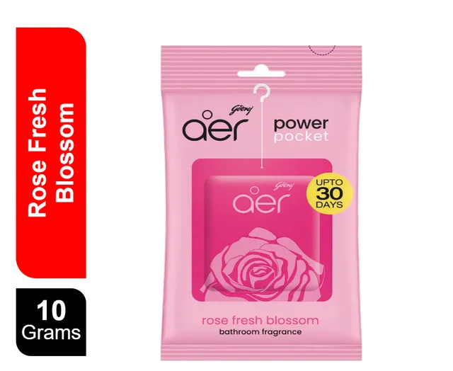 Godrej Aer Rose Fresh Blossom Pocket Bathroom Fragrance, 10g