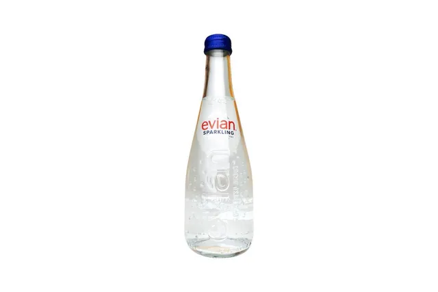 Evian Sparkling Natural Mineral Water Glass, 330ml