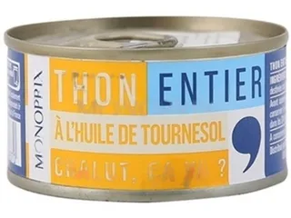 Monoprix Whole Tuna Sunflower Oil 80G