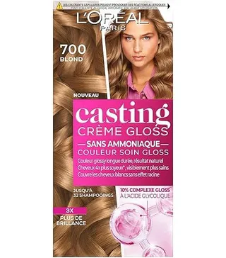L'Oreal Casting Creme Gloss Hair Dye with Honey Conditioner Blonde 700, 1 Pack