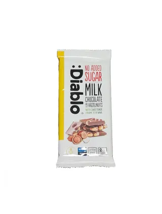 Diablo Milk Chocolate & Hazelnuts No Added Sugar 75 g