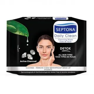 Septona Daily Clean Cleansing Wipes Active Charcoal 20
