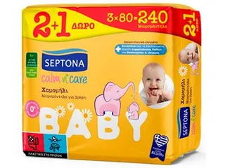 Septona Baby Wipes Lid Chamo 80S 2+1