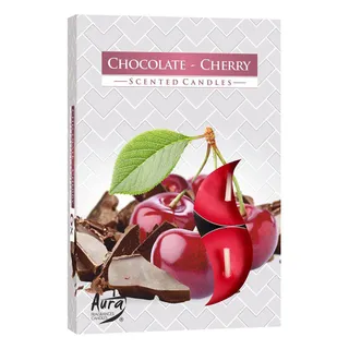 Aura Chocolate Cherry Scented Candles 6 Pieces